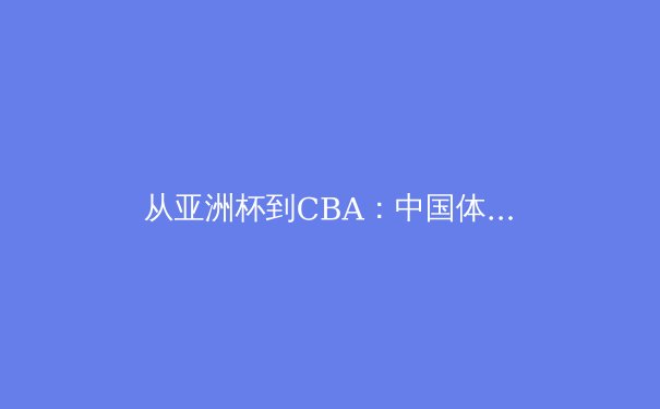 从亚洲杯到CBA：中国体育产业在争议与机遇中重塑竞争力 - 3